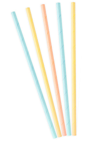 10 пастелно оцветени картонени сламки 19,5 cm за рожден ден