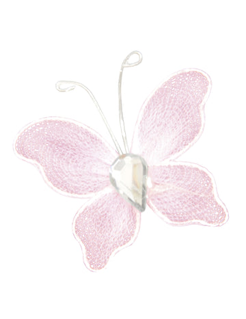 10 малки декоративни розови пеперуди 2 x 3 cm за сватби и кръщенета