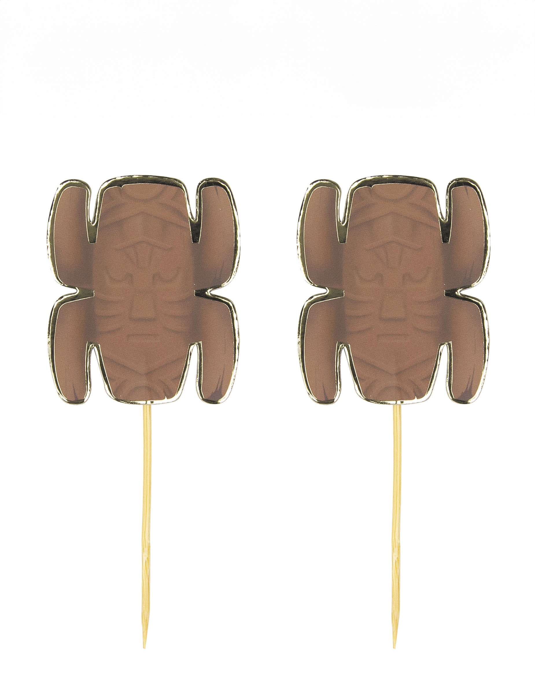 Pics en bois totem aventurier marron