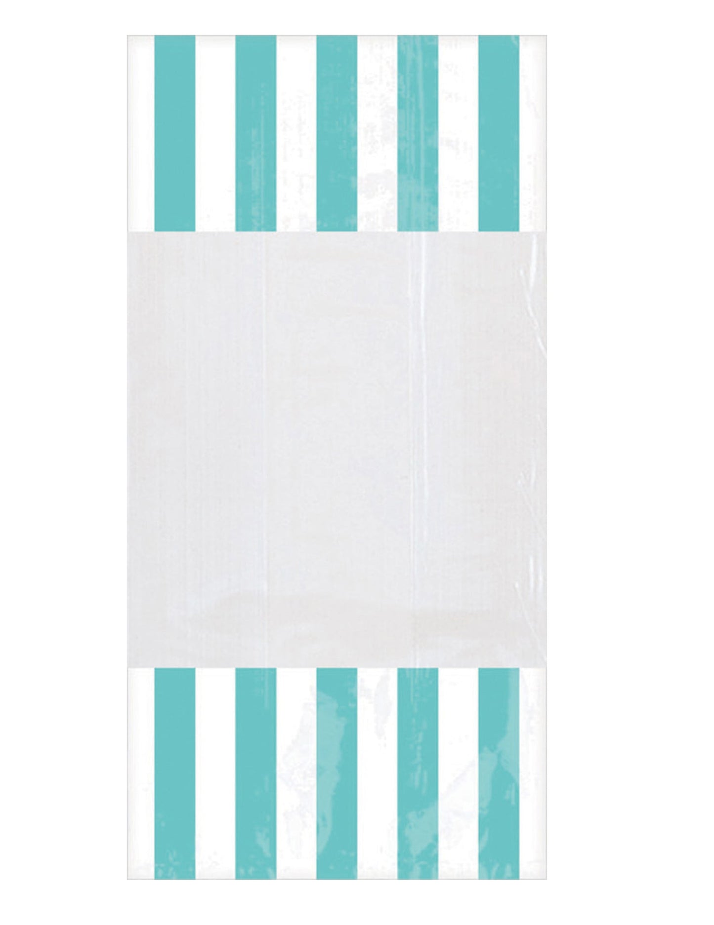 Sachets en plastique rayés menthe avec fenêtre