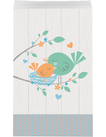 10 сини хартиени торбички Hello Baby, 20 x 11 cm подаръчни торбички