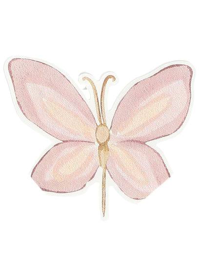 Serviettes en papier fée pour fête rose pastel et lilas avec motif papillon