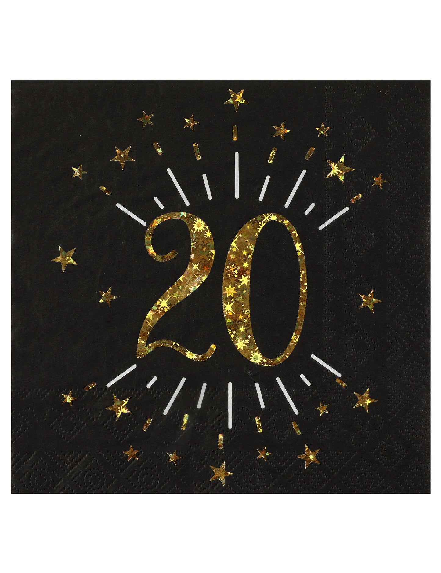 10 serviettes papier joyeux anniversaire 20 noir et or 33 x 33 cm pour fête