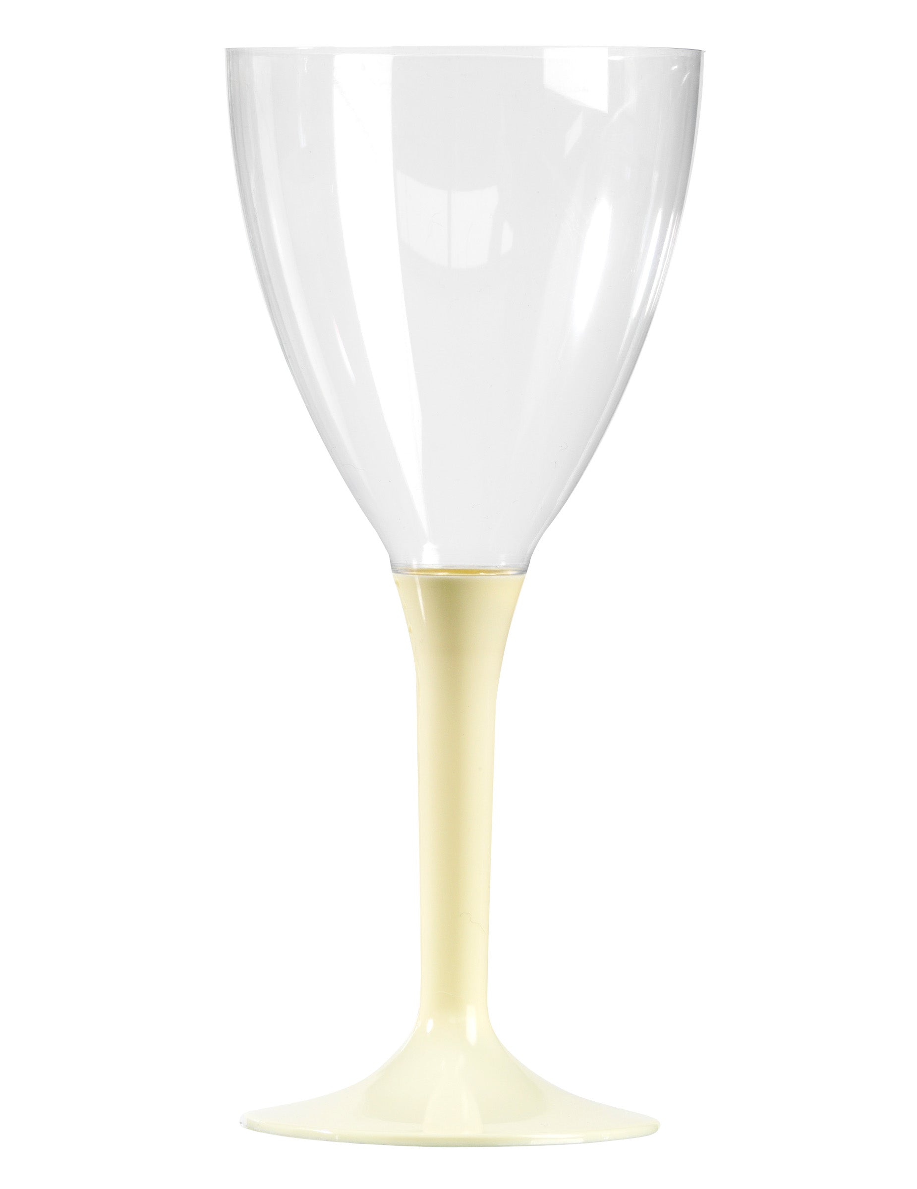Verre à vin en plastique pour fête transparent avec pied ivoire