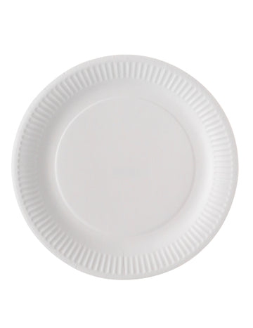 Assiettes en carton pour fête blanc sans plastique