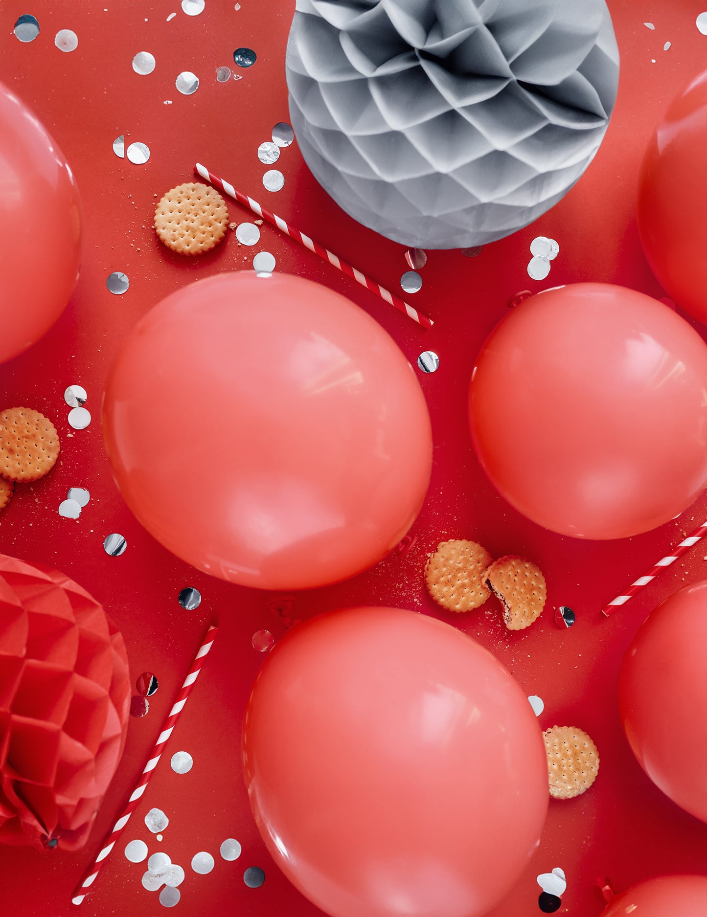 100 пастелно червени латексови балона 26 cm естествен каучук