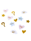 Confettis fille ou garçon pour gender reveal rose bleu et or