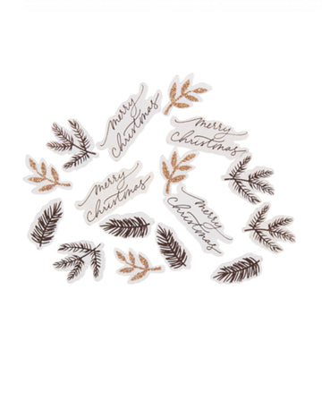 100 конфети „Весела Коледа“ в розово златисто и кафяво