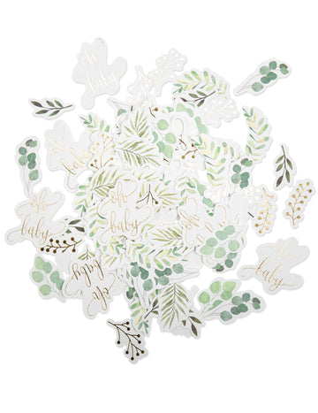 100 конфети Oh Baby, растителна основа и златен евкалипт, за бебешко парти