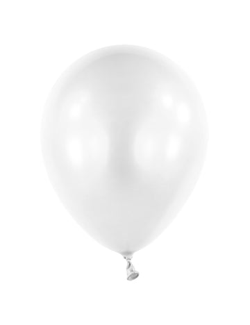 100 мини перлено бели латексови балона 13 cm за ковчега