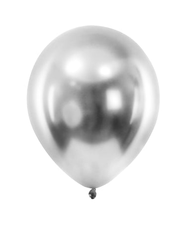 100 мини сребърни метални латексови балона 13 см за парти декорация