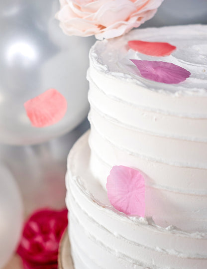 100 розови венчелистчета от плат фуксия 5 x 5 cm за сватба 