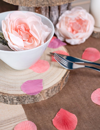 100 розови венчелистчета от плат фуксия 5 x 5 cm за сватба 