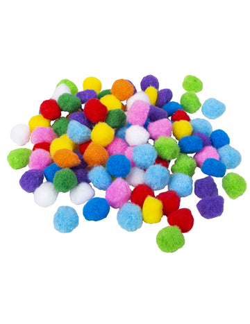 100 многоцветни помпона 2 cm за парти декорации