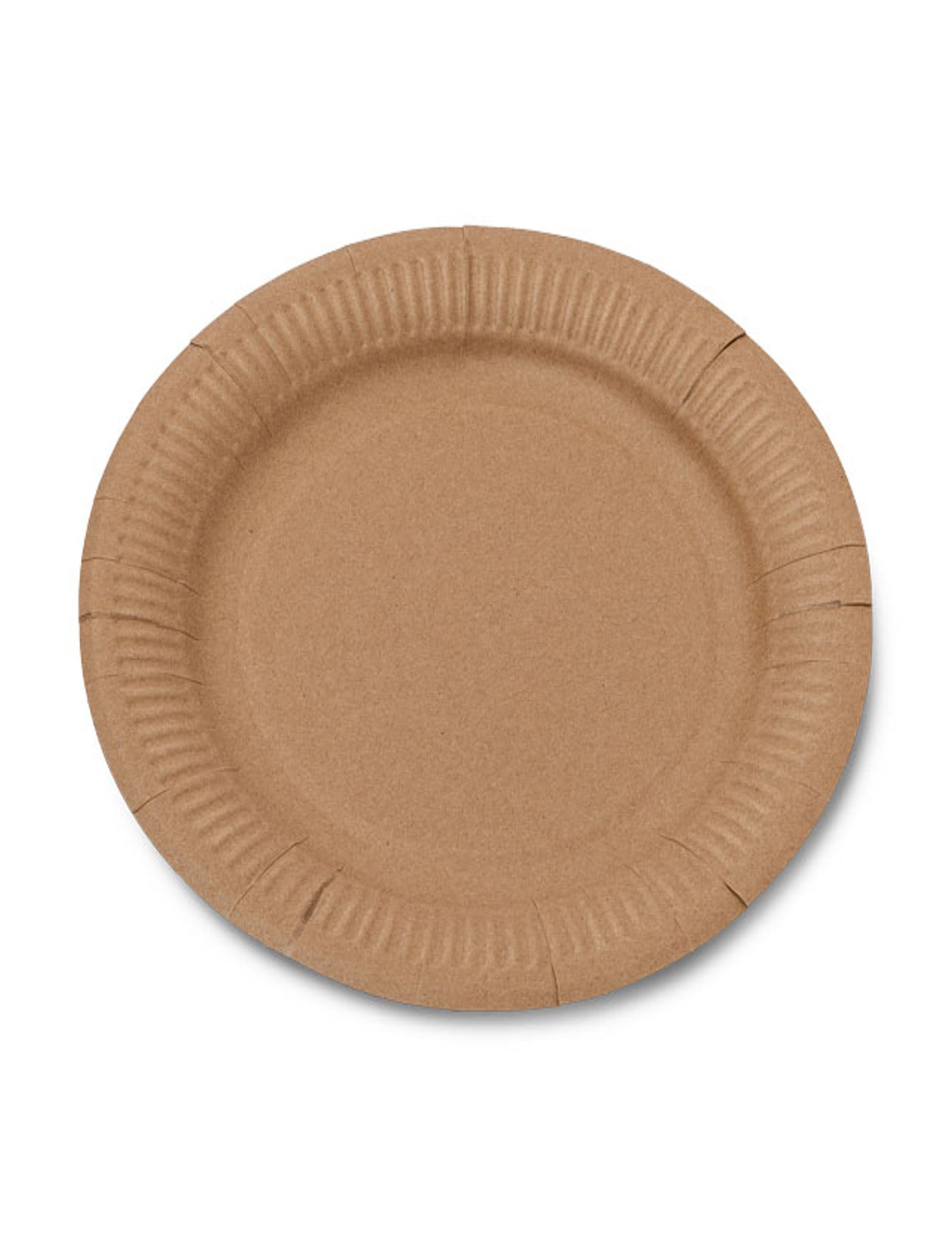 Détail de la bordure des assiettes en carton kraft marron recyclables