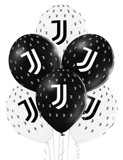 Ballons en latex Juventus pour fête noirs et blancs