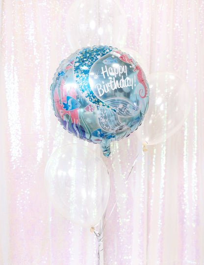 Декоративен букет от прозрачни балони за празник