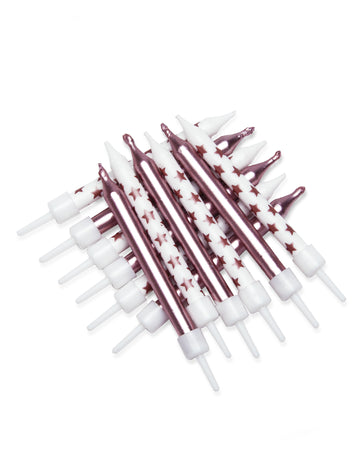 Bougies étoiles pour gâteau rose gold