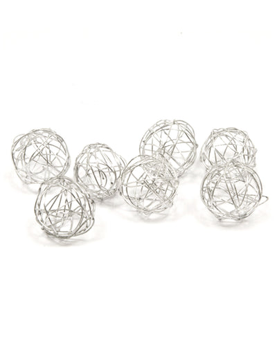 Boules de décoration de mariage pour table en métal argenté