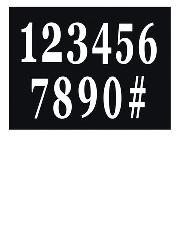 12 бели самозалепващи се цифри 14 cm за декорация