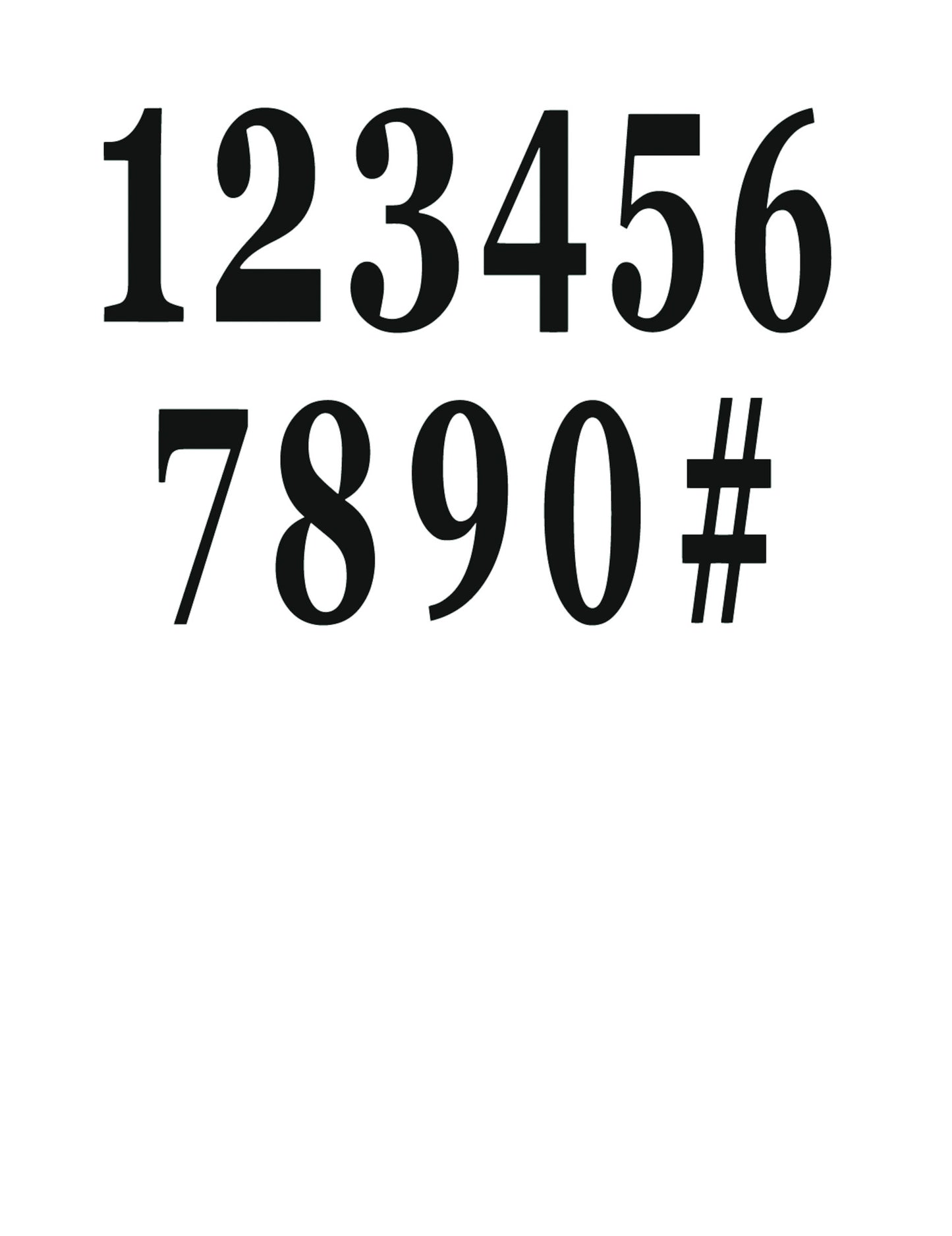 12 черни самозалепващи се цифри 14 cm за декорация