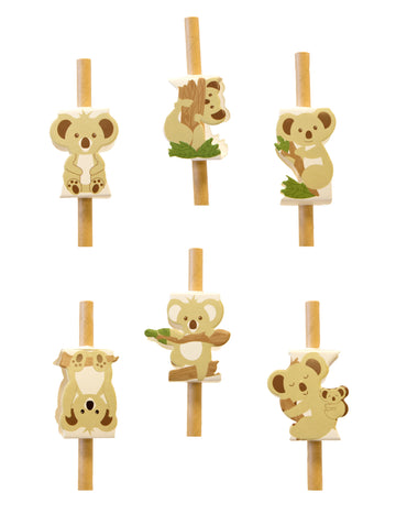 12 декорации от хартиена сламка с коала 3.5 cm