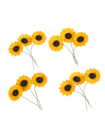 12 жълти полски цветя 2,5 cm тип слънчогледи 