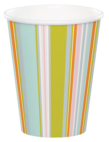 Gobelets en carton jungle rayés pour anniversaire multicolore