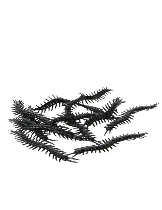 Lot de 12 mille-pattes Halloween pour décoration noirs