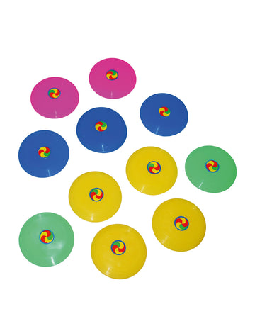 12 Mini frisbee colorés pour enfant multi-couleurs