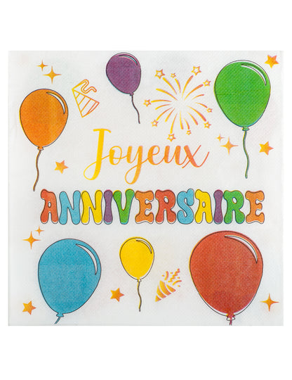 12 Wadding кърпи 33 x 33 cm балони за рожден ден
