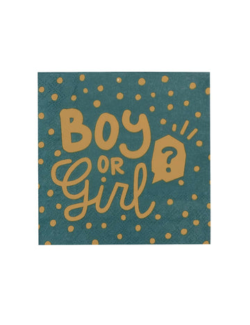 20 хартиени салфетки, за момче или момиче, 33 x 33 cm тюркоаз и злато