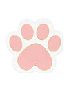 Serviettes en papier pattes de chat rose pastel et doré