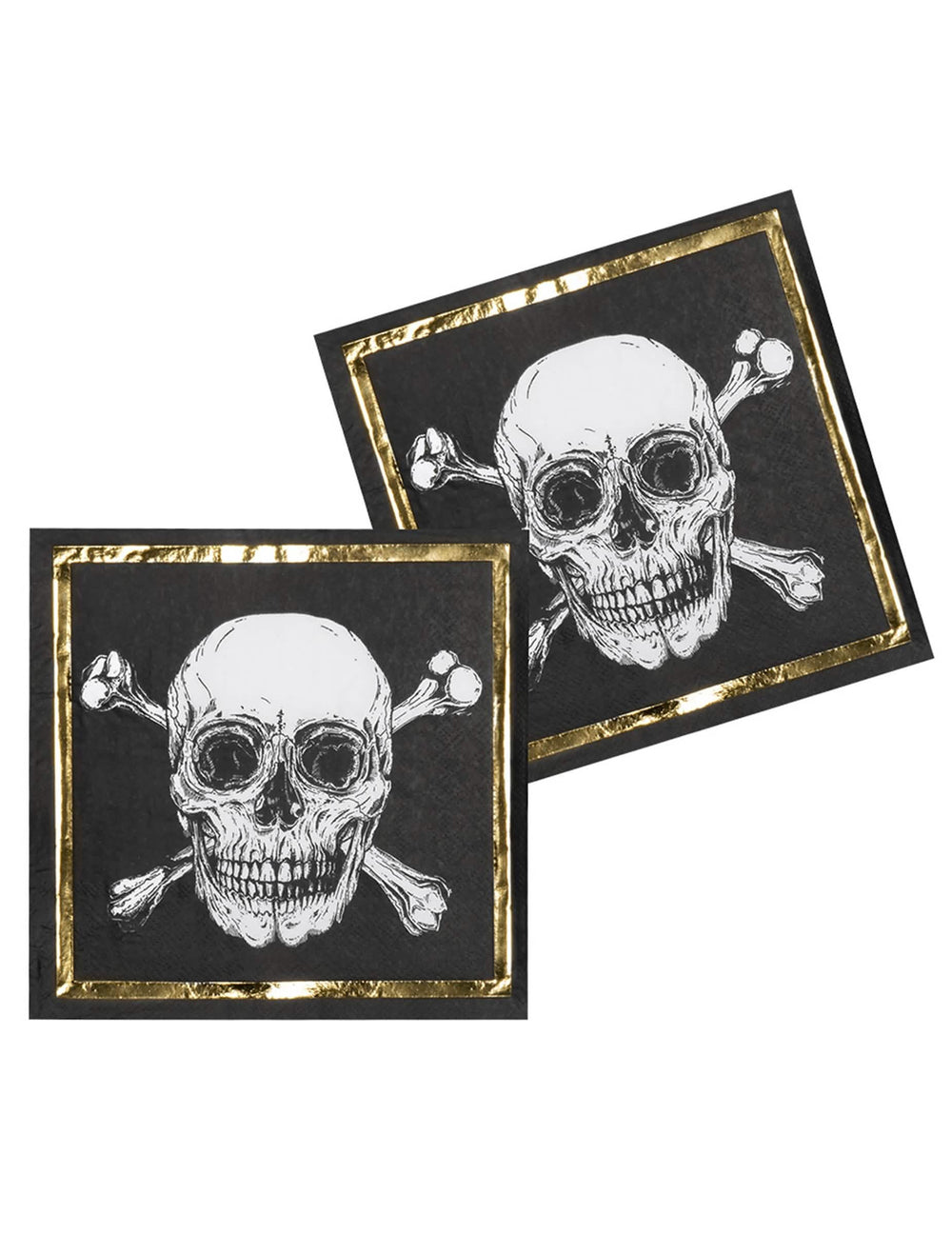 Детайл на мотива с череп върху хартиени салфетки Pirate Jolly Roger