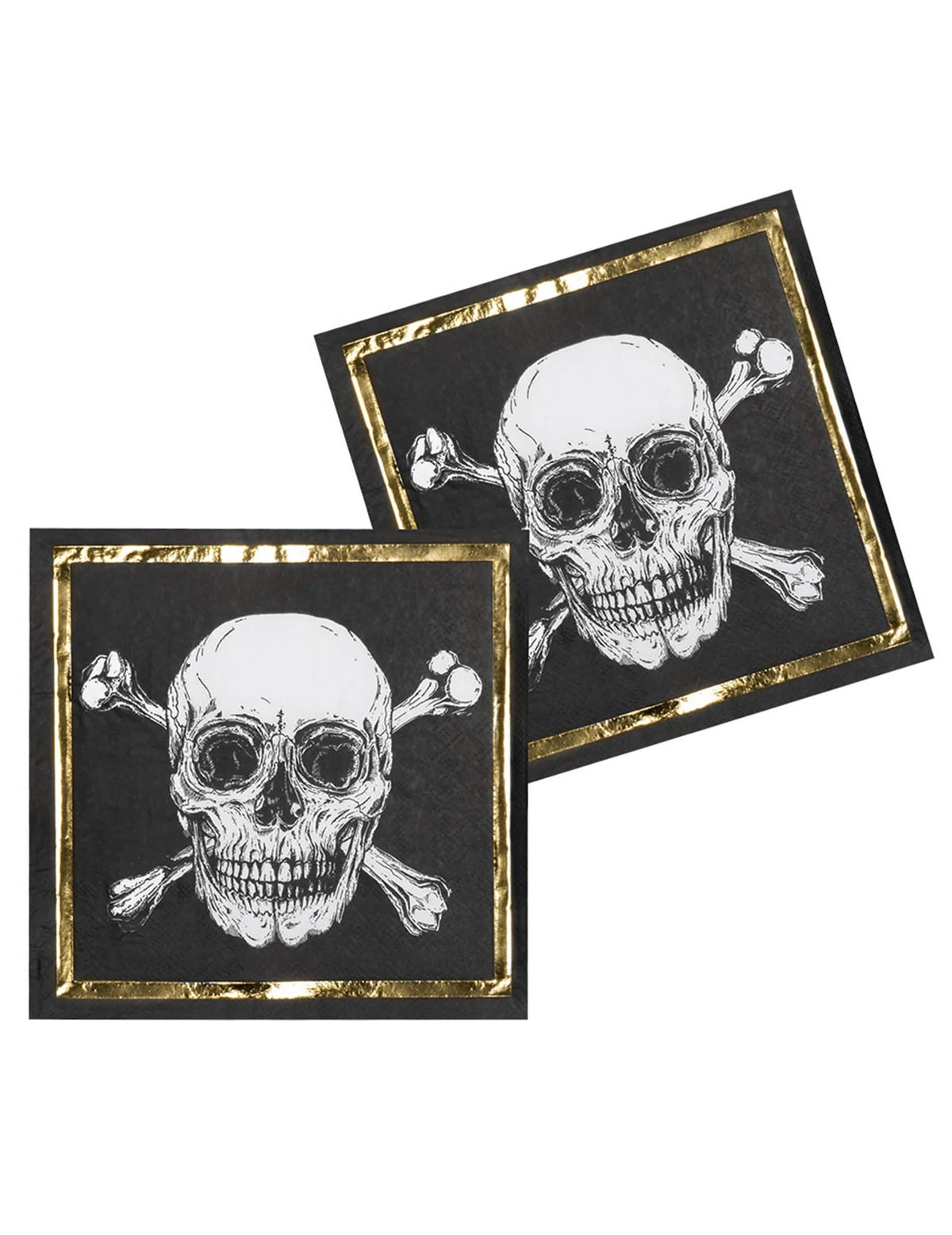 Детайл на мотива с череп върху хартиени салфетки Pirate Jolly Roger