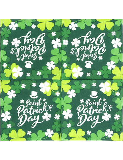 Vue dépliée des serviettes Saint Patrick