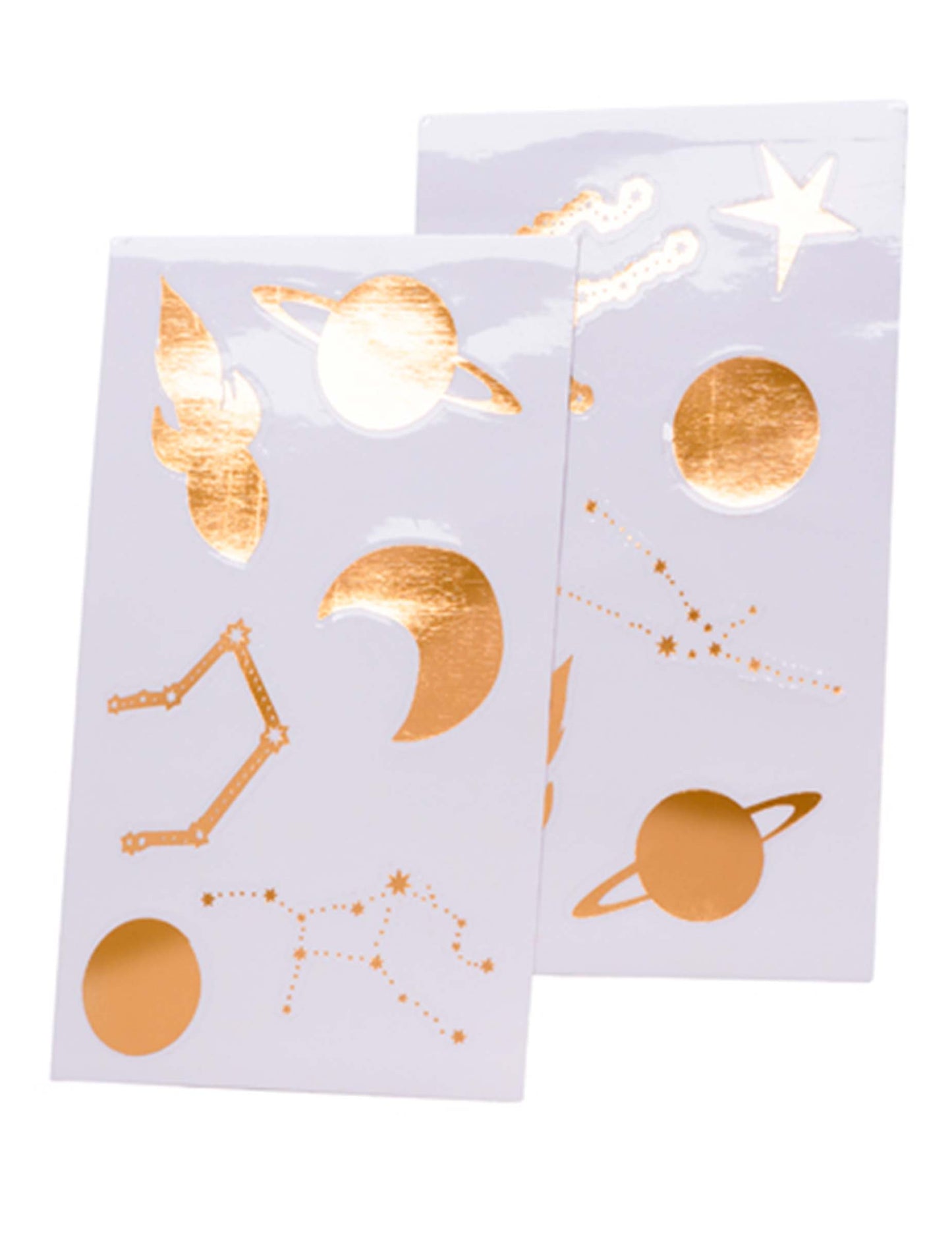 12 златни стикера, места от 3 до 7 cm планети и звезди