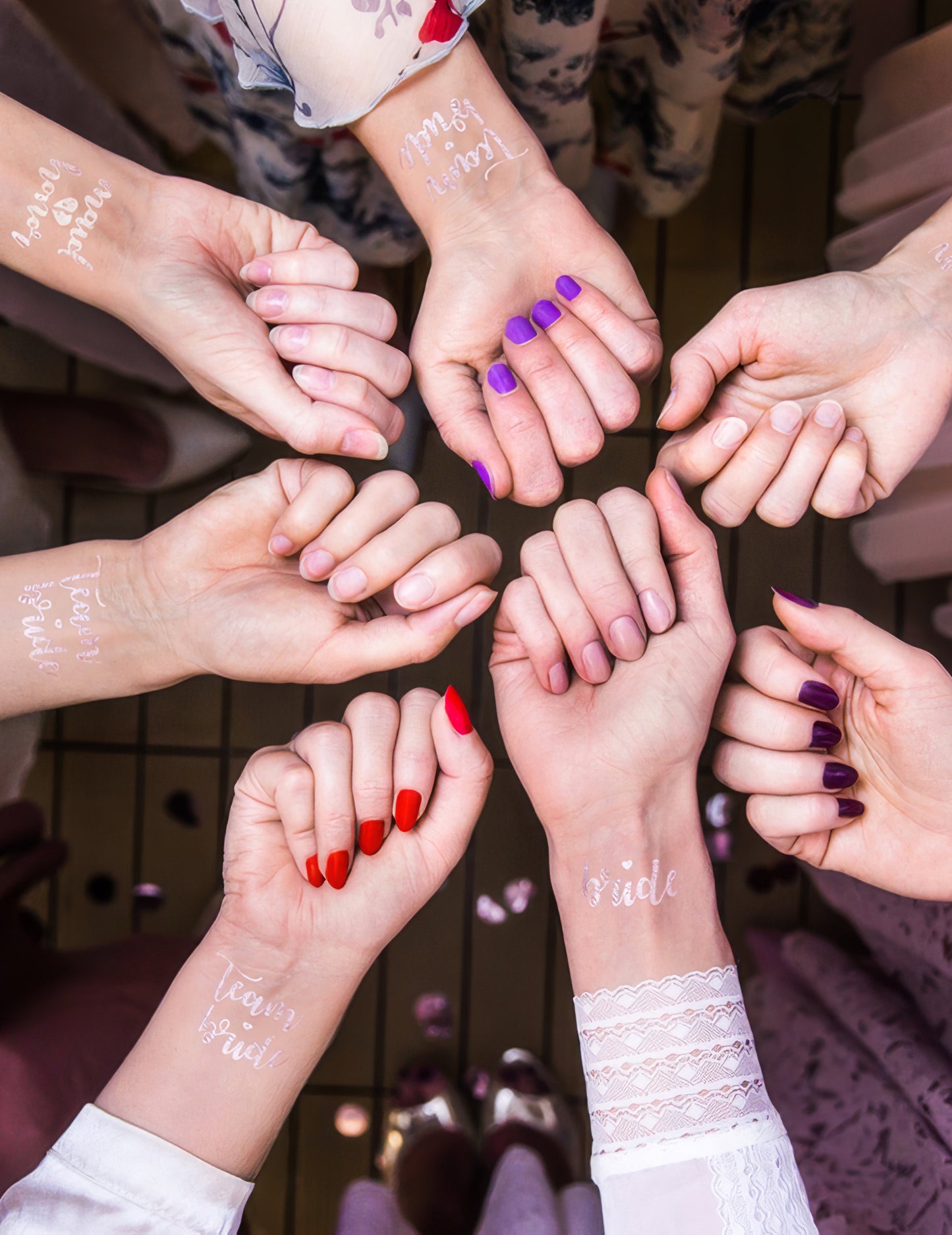 13 Tatouages éphémères Team bride rose gold