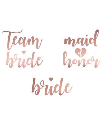 Временни татуировки Team bride за жени в розово злато