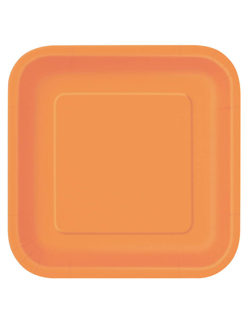 Assiettes carrées en carton pour fête orange