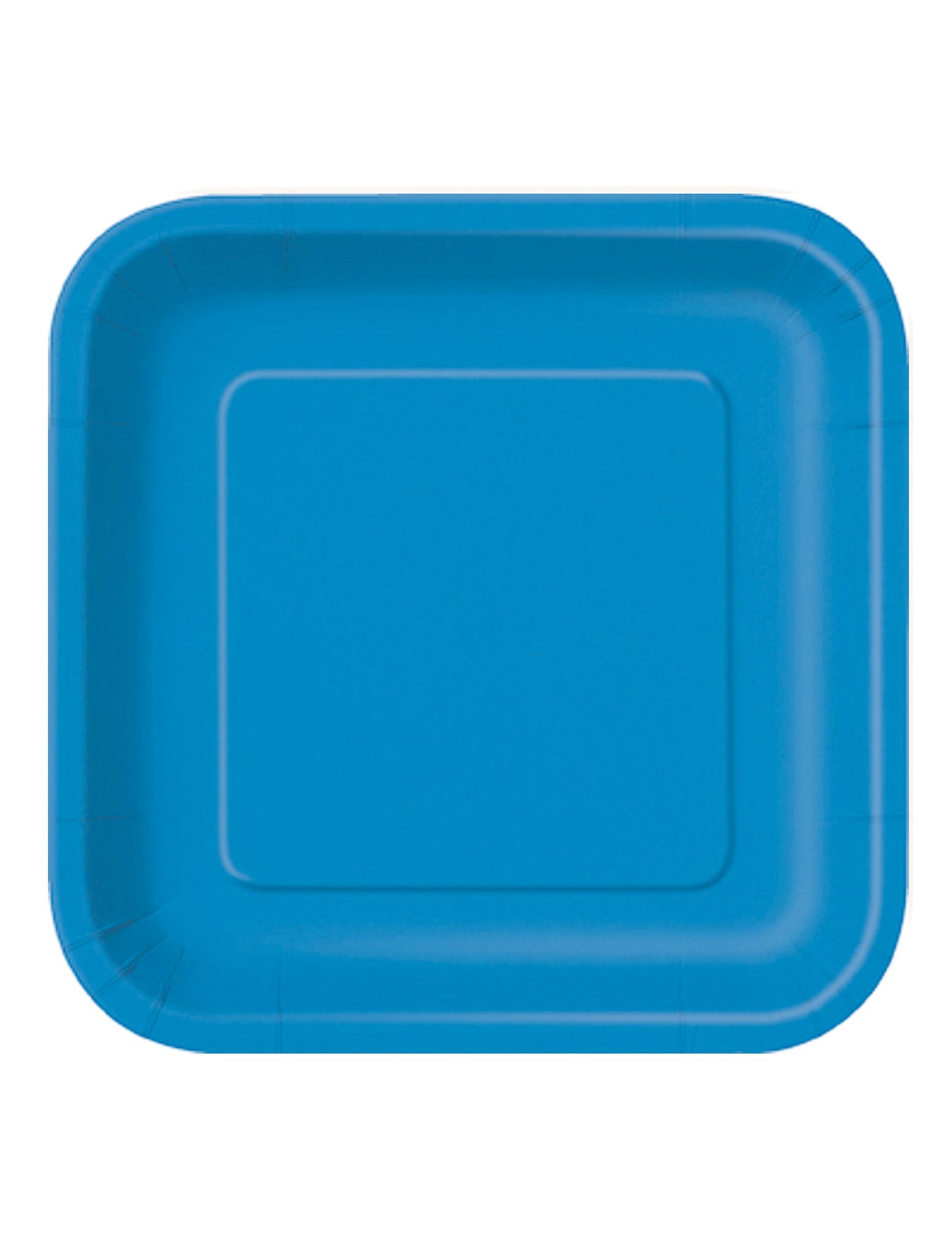 14 големи квадратни сини картонени чинии 22.2 cm 