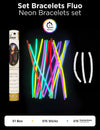 Bracelets lumineux fluo pour fête multicolores avec connecteurs