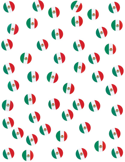 Vue d'ensemble des confettis de table drapeaux Mexique