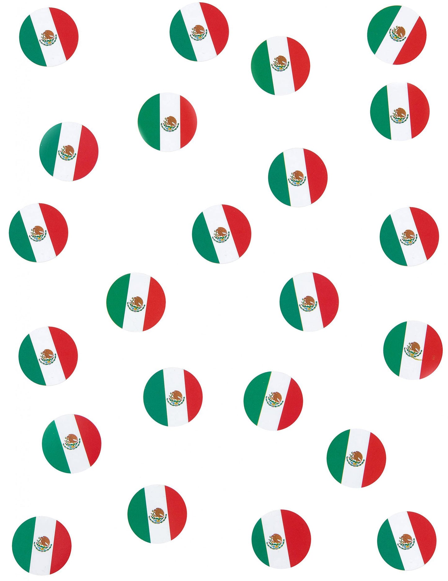 Confettis de table drapeaux Mexique pour fête ronds vert blanc rouge