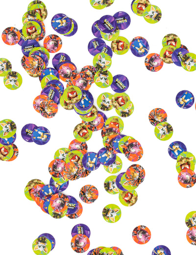 150 confettis Sonic Prime pour anniversaire multicolores