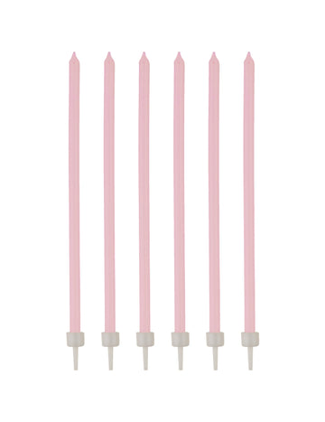 16 фини розови свещи с бобове 12 cm