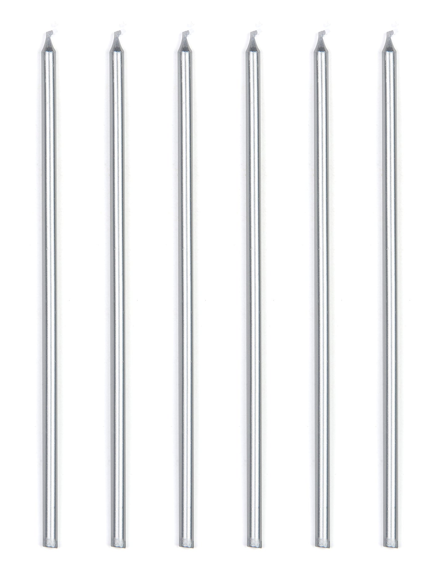 16 гигантски метални сребърни свещи 18 cm с бобеши