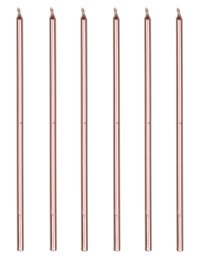 Bougies géantes pour gâteau rose gold avec bobèches