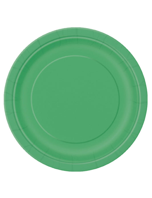 Assiettes en carton vert émeraude