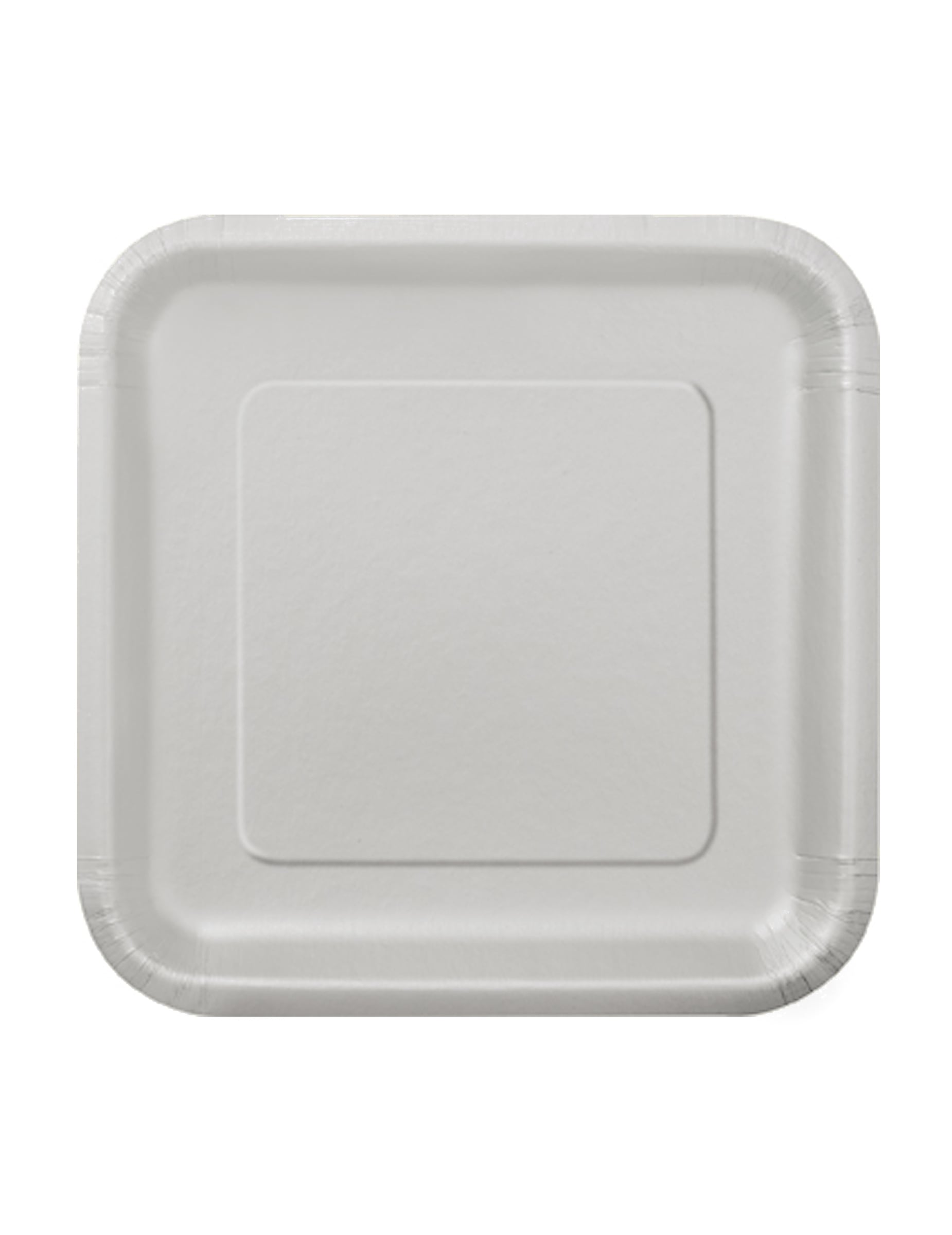 Petites assiettes en carton argentées de forme carrée